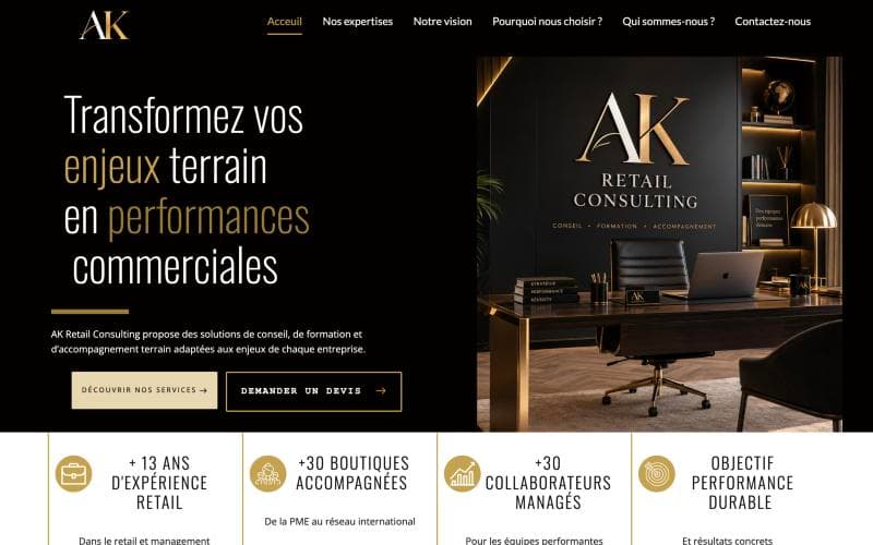Aperçu : Site d'un cabinet de conseil en commerce de détail